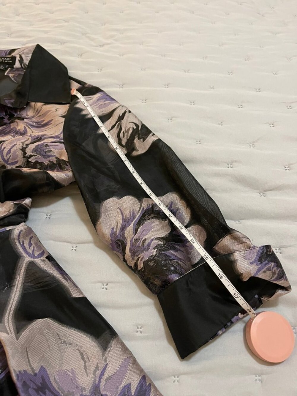 NWT Sz 10 Tahari Arthur S. Levine Black Blush Floral Woven Wrap Dress - Picture 10 of 10